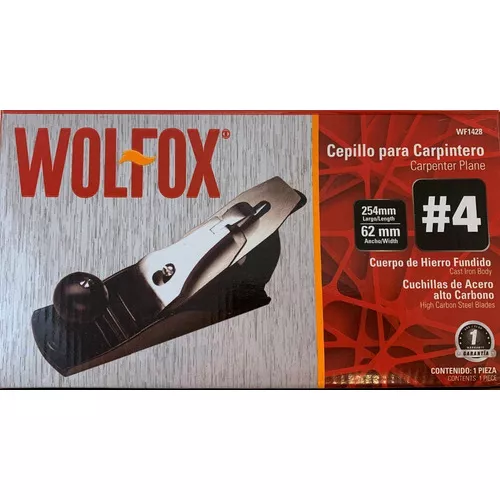 Cepillo Manual Para Madera Carpintero #4 Wolfox Wf1428