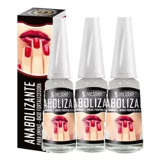 Kit 3 Anabolizante Para Unhas Pacstar  - Base Fortalecedora 