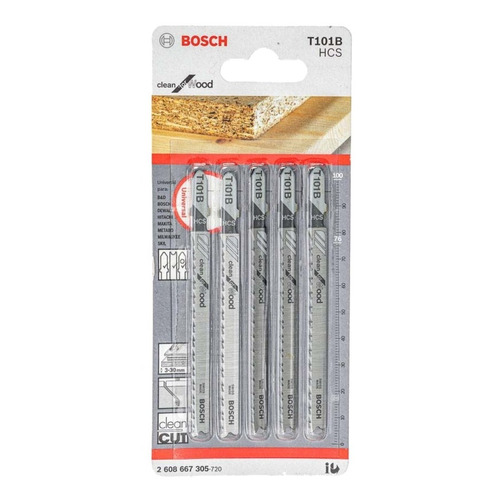 Set 5 Hojas De Calar Tipo T Bosch T101b 2608667305