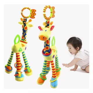Brinquedo Chocalho Mordedor Girafa Colorida Bebê Infantil