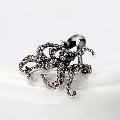 Broche Pulpo Prendedor Cristal Brillante Pin Accesorio