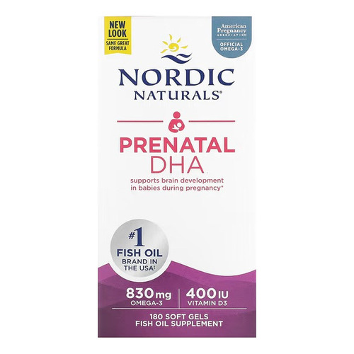 Suplemento Prenatal + Dha 180caps Nordic Naturals Sabor Sin Sabor