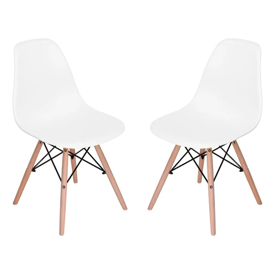 Set De 2 Sillas Eames Modernas Minimalistas Casa - Oficina