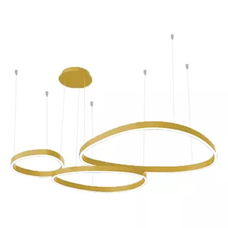 Pendente Indie Casual Light Gold 3 Arcos Moderno Lustre Cor Dourado 110v/220v