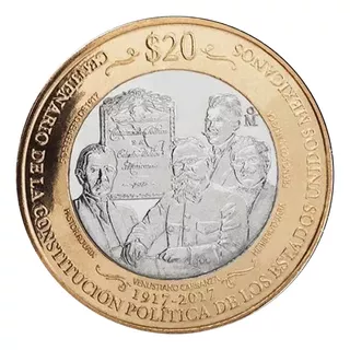 20 Pesos Conmemorativa De La Constitución 1917 Sin Circular