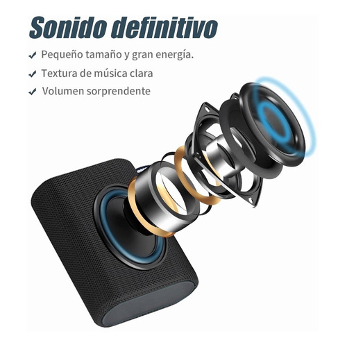 Bocina Moreka T35 portátil con bluetooth waterproof negra 110V/220V 