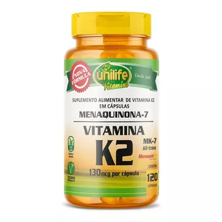 Vitamina K2 Menaquinona-7 Unilife 120 Cápsulas
