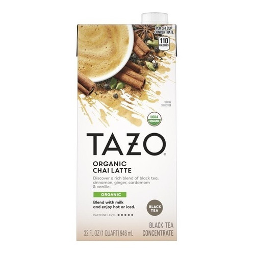 Tazo Concentrado Liquid Chai Latte Organic Starbucks Café Té