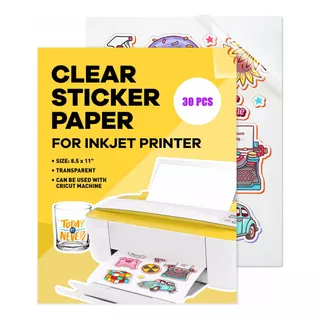 Vinil Para Impresión Inkjet Carta Blanco Glossy 30 Hojas