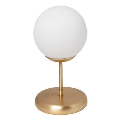 Lampara Velador Mesa Joha Elyn Dorado Globo Opal Apto E27