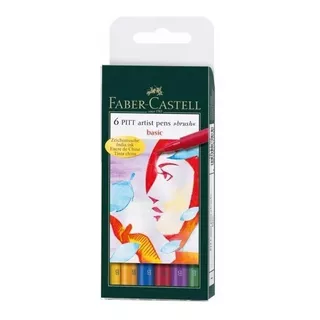 Marcador Faber Castell Pitt Artist Pens Brush Basic X6