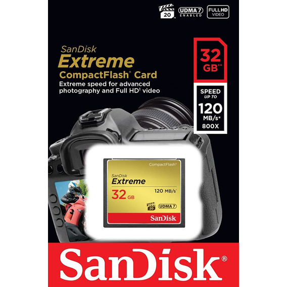 Tarjeta de memoria SanDisk SDCFXSB-032G-G46  Extreme 32GB