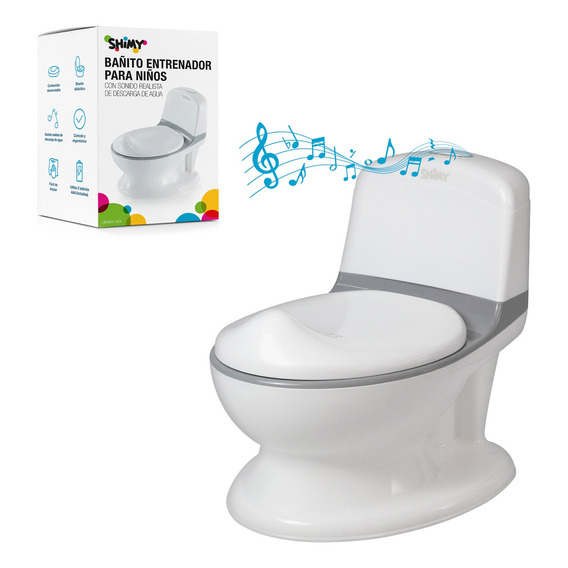 Bañito Entrenador Para Niños Con Sonido Realista Escusado Color Blanco Liso