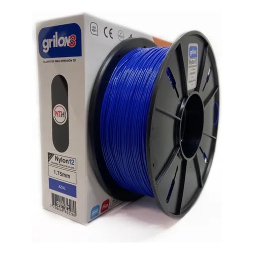 Filamento 3D Nylon 12 Grilon3 de 1.75mm y 1kg azul