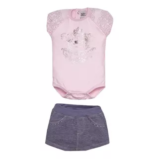 Conjunto Malha Rosa E Saia Shorts Love | Sonho Mágico