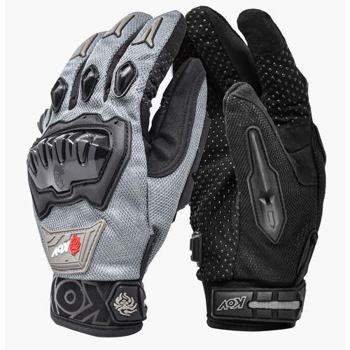 Guantes Para Moto Kov Delta Gris Con Limpiador De Mica 2020 Talla Xxl