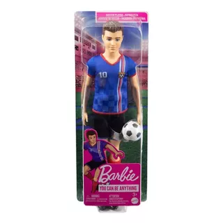 Boneco Ken Jogador De Futebol Camisa Azul Mattel Hcn15