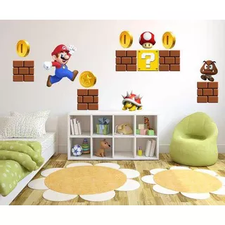 Mario Bros Vinil Decorativo Para Cuarto Niños