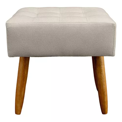 Puff Retangular New para Sala e Quarto Suede Bege - Jylcrom