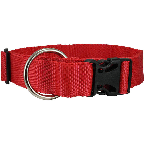Collar Para Perro De Nailon Rojo Ajustable De Alta Resistenc