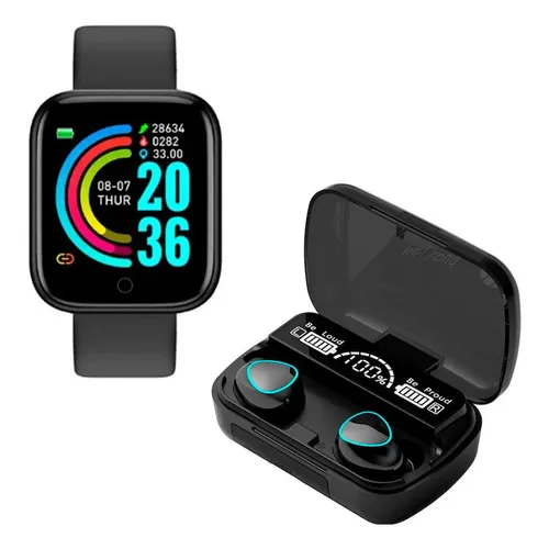 Combo Reloj Smart Dinax Y Auriculares Bluetooth M10 Color De La