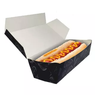 Embalagem Caixa Hot Dog Cachorro Quente Delivery 100 Pçs Pr