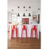 Taburete Tolix En Metal Con Respaldo Color Rojo