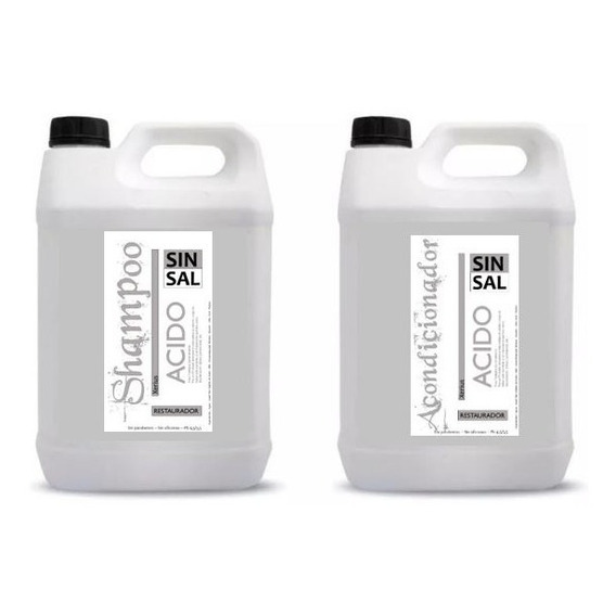 Shampoo Y Acondicionador Sin Sal- Ph Acido (4.5/5.5) 5+5 Lt