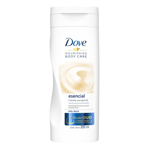  Crema para cuerpo Dove Nourishing Body Care Esencial en botella 200mL