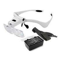 Gafas Lupa Diadema Con Luz Led 5 Lentes De Aumento Estética