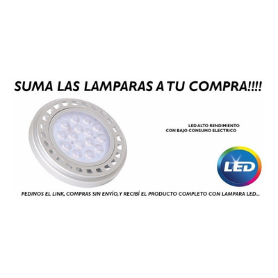 Spot Cabezal Cilindro Acero Platil Ar111 Apto Led Riel Local