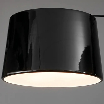 Lampara De Pie Curva Moderna Tepic Negra Apto Led Diseño  Negro