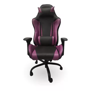 Silla De Escritorio Mrb Dg Gamer Pro Basic Ergonómica  Negra Y Violeta Con Tapizado De Cuero Sintético