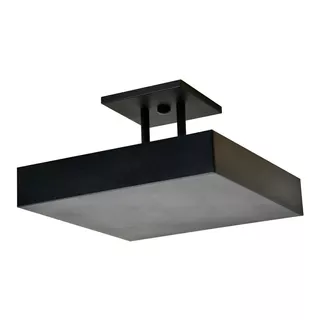 Plafon Sobrepor Luz Indireta Preto 40x40 Minimalista