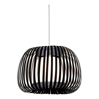 Colgante Tambon S Negro 40cm Con Difusor Apto Led E27
