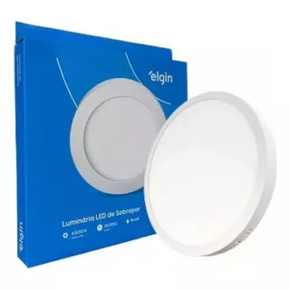 Plafon Led Painel 24w Sobrepor Redondo 6500k Branco - Elgin