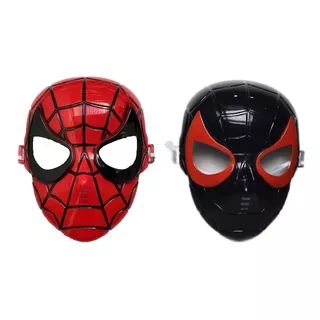 Kit 2 Máscaras Plástico Marvel Homem Aranha + Miles Morales