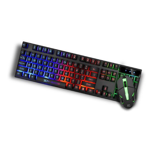 Kit Gamer 3dfx Sage 2 En 1 Teclado + Mouse Usb Color del teclado Negro