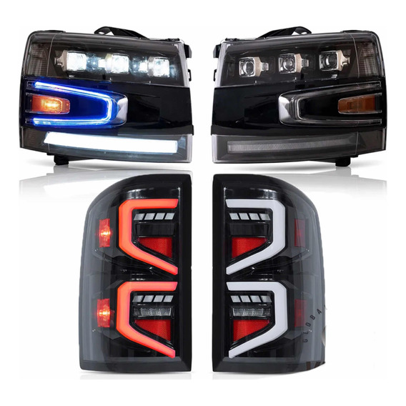 Combo Faros + Calaveras Led Cheyenne Silverado 2007-2013 Drl