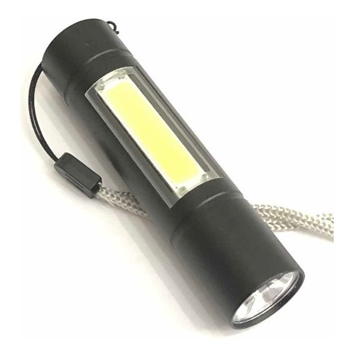 Linterna Led Aluminio Led Flash Recargable Usb Estuche 1000l Color de la linterna Negra Color de la luz Negro