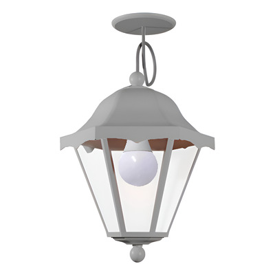 Farol 6 Caras Blanco Colgante Con Floron Apto Led Eco Spl   Blanco