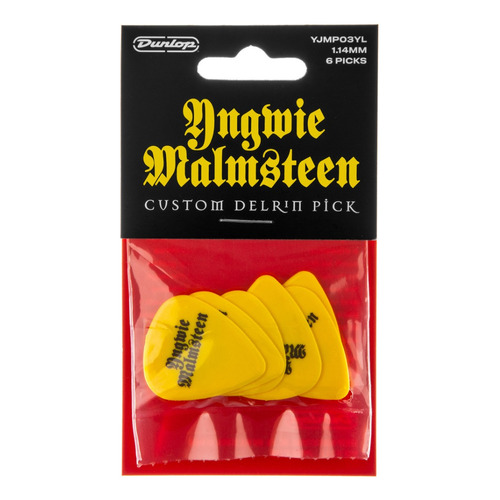 Set De 6 Púas Jim Dunlop Yjmp03yl Yngwie Malmsteen 1.14mm Yl Color Yellow