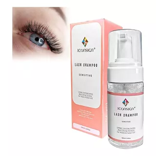 Lash Shampoo Espuma Mousse De Limpeza Iconsign Cílios 100ml Cor Branco