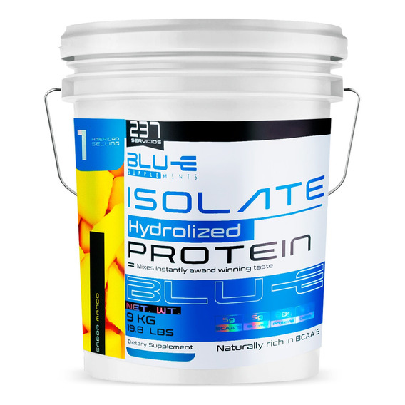 Proteína Whey Hidrolizada Isolate Blu-e 9 Kg 237 Servicios Sabor Mango