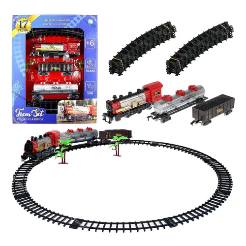 Trem Elétrico Trenzinho De Brinquedo Infantil Locomotiva Som Cor