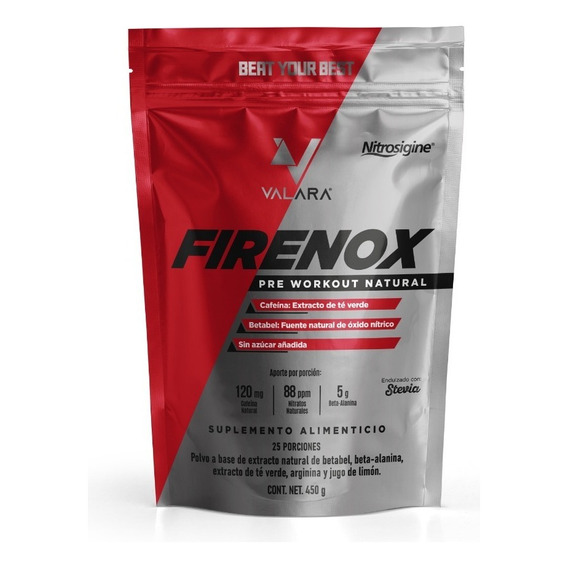 Valara Firenox Pre Workout 100% Natural De Betabel 450g
