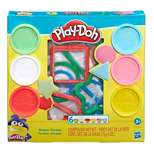 Masas Play-doh Formas Fundamentales 6 Colores Accesorios 3+