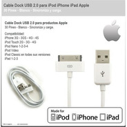 Cable iPhone 4 4s 3g S iPad 1 2 3 4  30 Pines Titan Belgrano