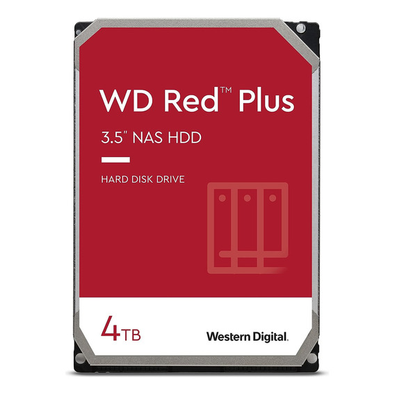 Hd Western Digital Wd Red Plus NAS SATA 6 Gb/s WD40efpx de 4 TB, color rojo