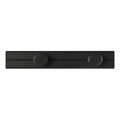 Riel De Alimentación 50cm Sobreponer Negro + 2 Toma 220v 
